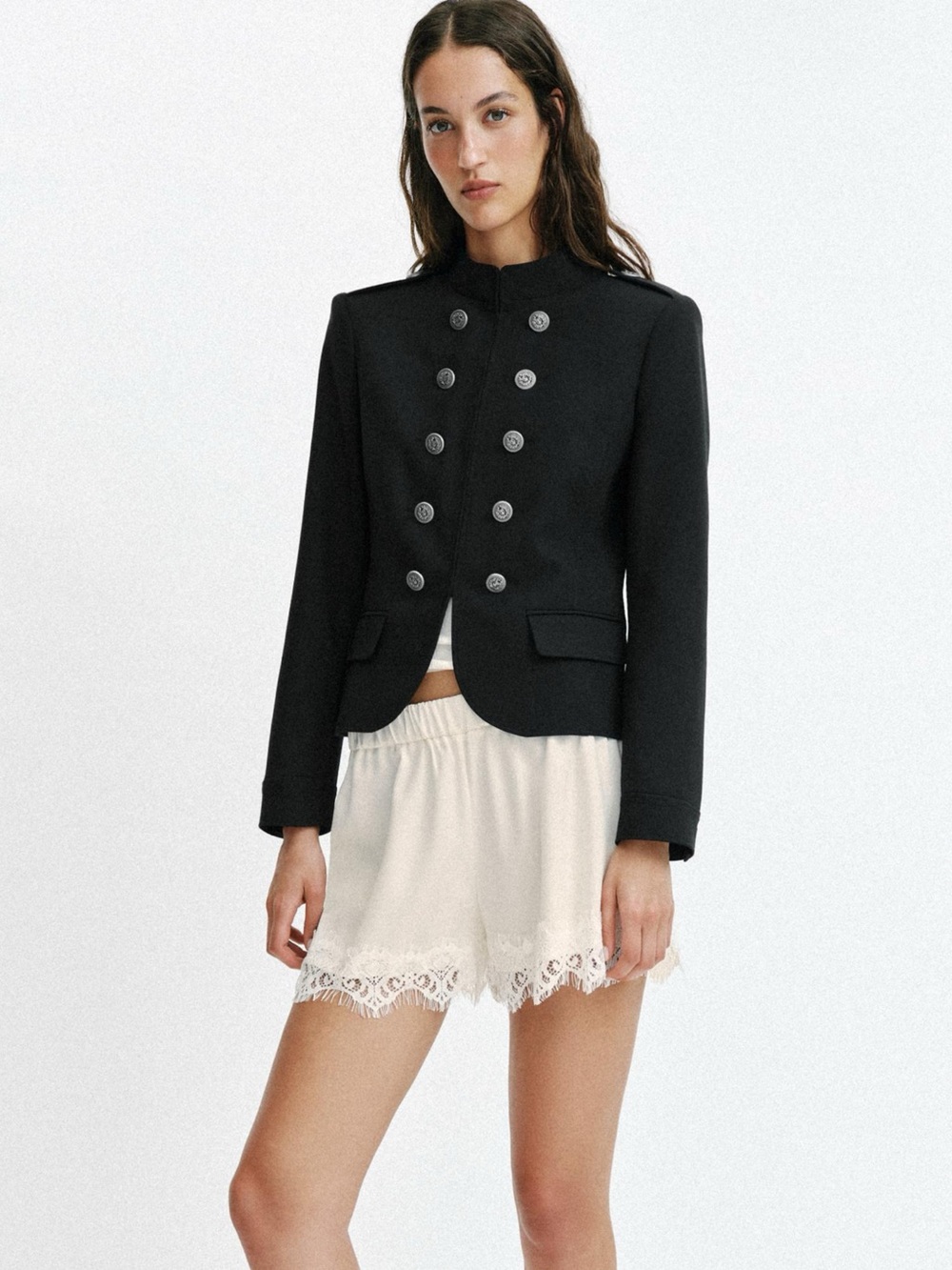 Zara Black Military Blazer